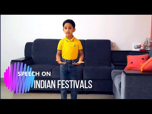 Speech on INDIAN FESTIVALS in English for kids/Indian Festivals/ Simple speech for small kids