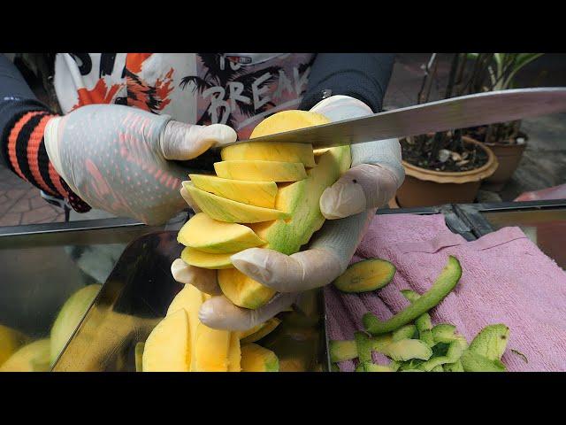 crazy speed! amazing fruit cutting skill - thai street food