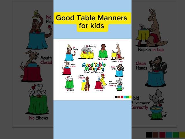 Good Table Manners for kids #kidsvideo #kidslearning