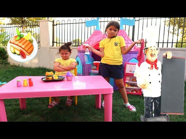 Elif Öykü and Masal playing Cafe , Funny Kids Video Oyuncakoynuyorum