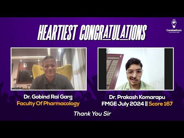 From Multiple Surgeries to FMGE Success journey Dr. Prakash Komarapu, Score 167 | FMGE