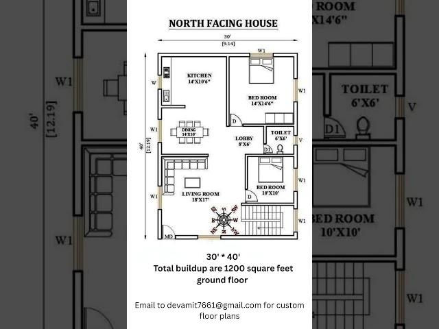 North facing 30 by 40 property , planned according to vastu. #home #homedesign #homeplan #floorplan