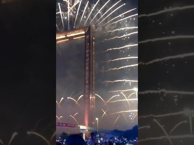 Dubai frame building fireworks at new year celebration 2025 !! Al Karama dubai