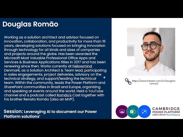 Cambridge Power Platform Event Douglas Romao: Leveraging AI to document our Power Platform solutions