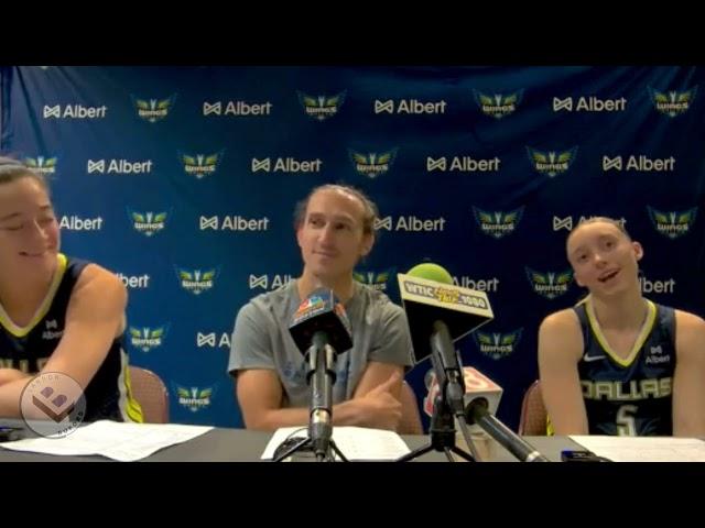 Paige Bueckers, Maddy Siegrist & Chris Koclanes Talk First Dallas Wings Win vs. Connecticut Sun