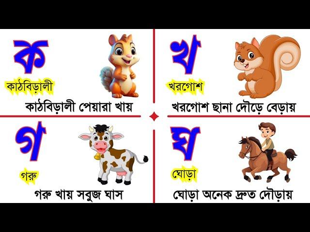 বাংলা ব্যঞ্জনবর্ণ ক খ গ ঘ । Banjanbarna in Bengali । বাংলা বর্ণমালা । Bengali Alphabet Pronunciation