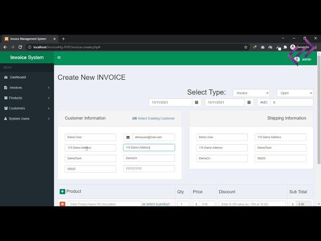 Invoice Management System in PHP MySQL with Source Code - CodeAstro