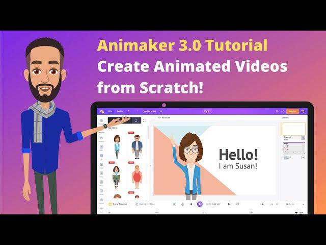 Animaker Tutorial (3.0) - How to create animated videos from scratch?