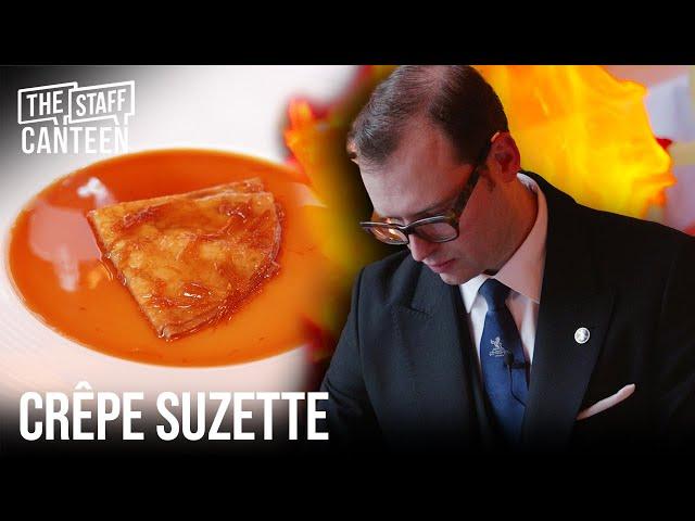 Michelin Star Crepe Suzette dish at the 5-Star Ritz London by Luigi Cagnin tableside service