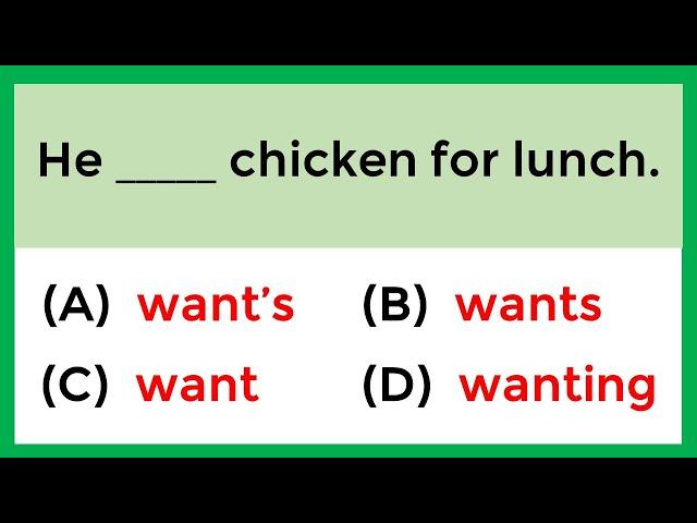 English Grammar Test ️ If you pass this test, your English is FANTASTIC! 