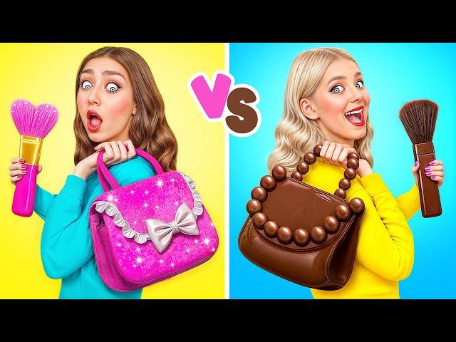 Real Food vs Chocolate Food Challenge | Kitchen Battle with Food by Choco DO