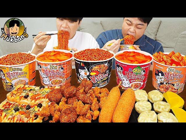 ASMR MUKBANG convenience store store, FIRE Noodle, HOT DOG, GIMBAP, Tteokbokki EATING SOUND !