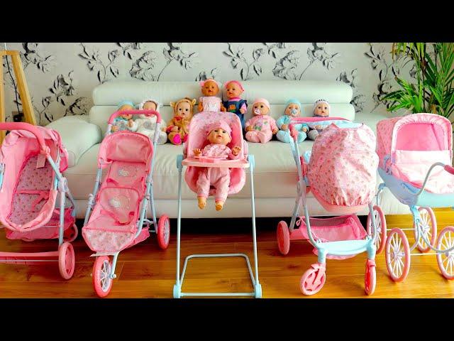 Baby Annabell and Baby Born Dolls Pram & Stroller Collection | Unboxing, Assembly and Play Time