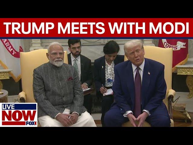 President Trump meets with Indian Prime Minister Modi at the White House | LiveNOW from FOX