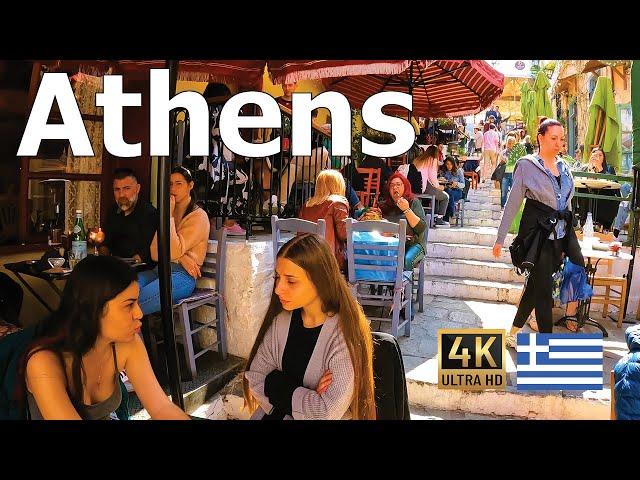 Athens 4K - Walking Tour - Restaurants and Cafes