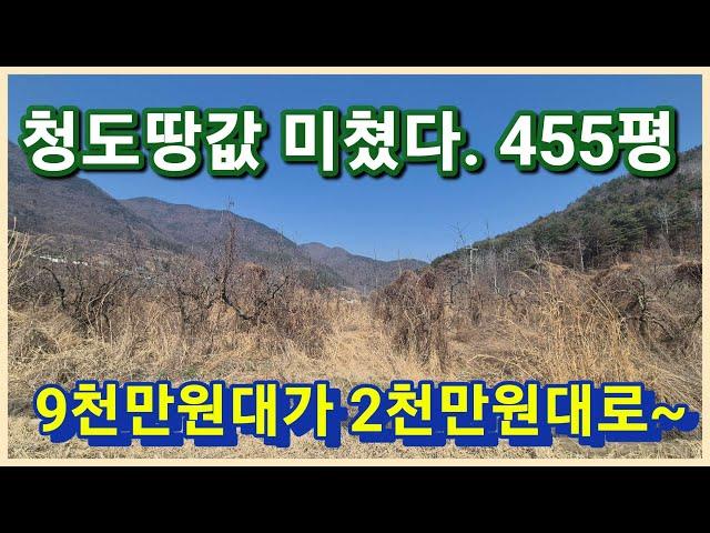 [낙찰]청도군 매전면 455평 9천만원대가 2천만원대로 초헐값인 청도주말농장 농지연금으로 안성맞춤인 청도땅
