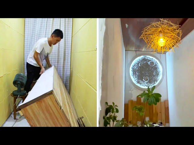 Man challenges himself to spend $5,000 to renovate a 5-square-meter home in seven days！#remodeling