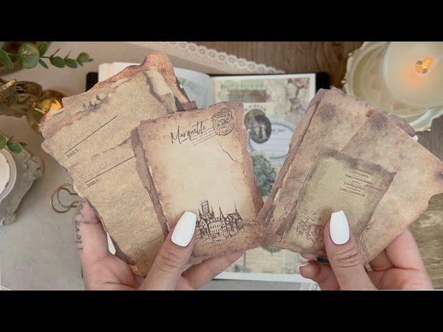 ASMR Brightly  Decorating a vintage diary 빈티지다꾸,scrapbooking,journal,コラージュ│4K