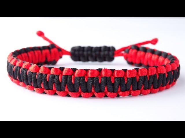 DIY Macrame Style Bracelet-King Cobra Weave 2 Color-Square Sliding Knot-CBYS Paracord Tutorial