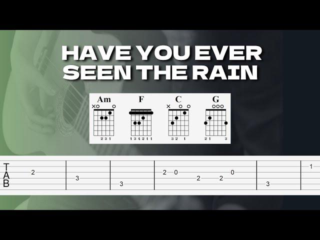 Have You Ever Seen The Rain - Easy Guitar Tab | Melody | Chords | Tutorial