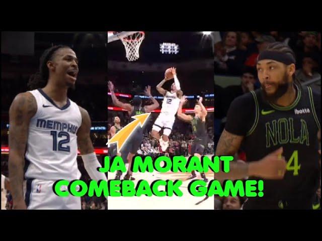 Ja Morant comeback game!| Buzzer beater shot. Pelicans Vs. Memphis December 20, 2023