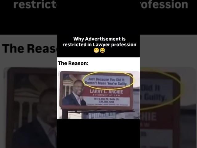 The reason why advertisement is restricted in law profession  | Law, Lawyer #shorts #short