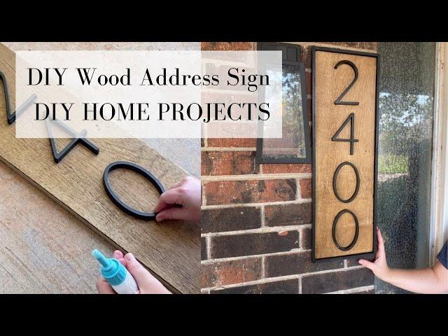 Modern DIY Wood Address Sign: Modern House Address Sign