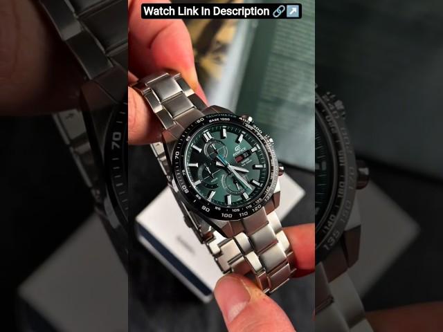 Edifice Casio Chronograph Green Dial Luxurious Elegant Men's Watch #luxurywatchesformen #casio