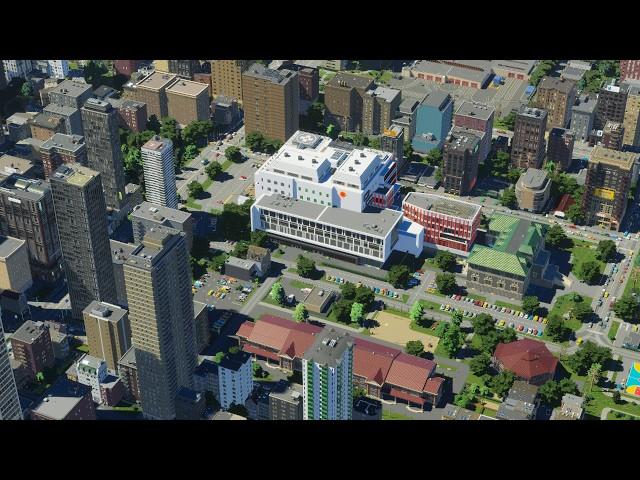 Downtown Detailing, Custom Hospital & University Campus | Cities Skylines 2