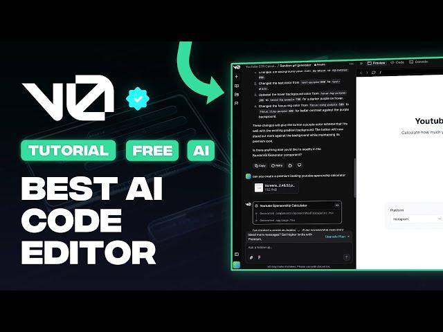 v0 Vercel Tutorial for Beginners - Best AI Code Editor In 2025