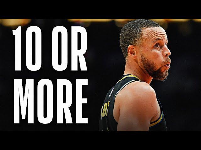 EVERY Game Steph Curry Made 10+ Threes 