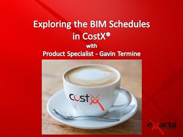 CostX Coffee Break Webinar - Exploring the BIM Schedules