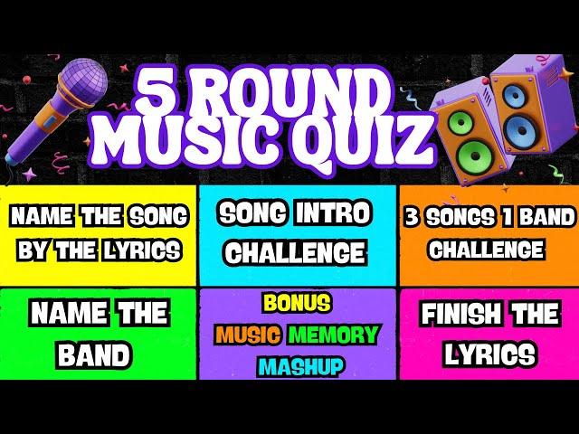 *NEW* 5 Round MUSIC Quiz | Test Your MUSIC KNOWLEDGE!