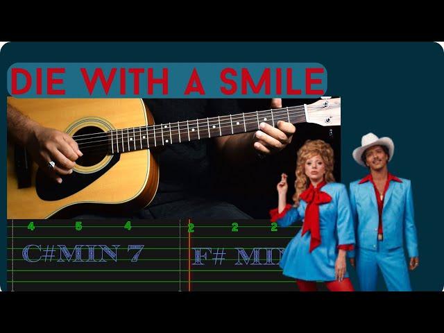 Die with a Smile guitar cover with tabs, Lady Gaga & Bruno Mars