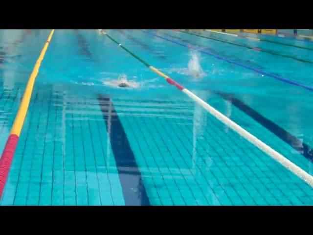 Sina Tutsch swims the 50m breaststroke