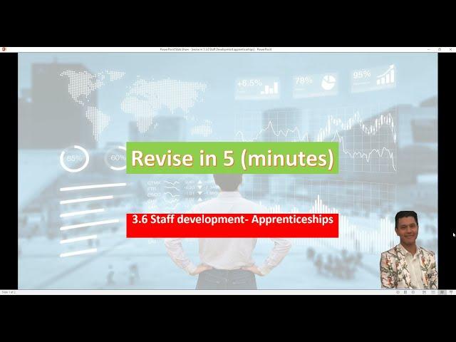 Revise in 5 3 6 Staff development  Apprenticeships