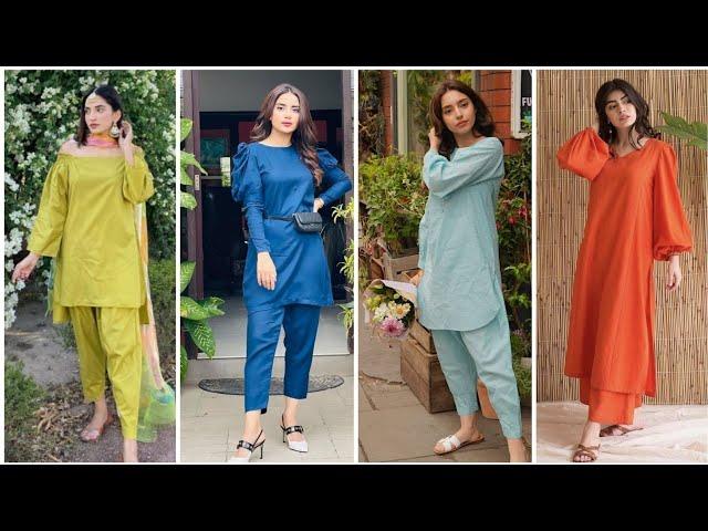 Latest and Trendy one color dress Design...// Pakistani dress...// 2023 fashion