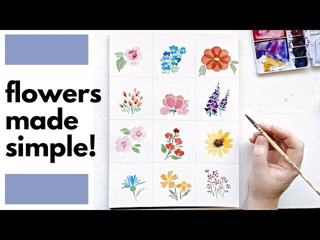 Easiest watercolor flowers you need to know!