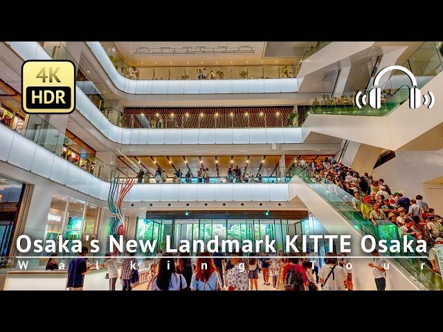 Osaka's New Landmark KITTE Osaka in JP Tower Walking Tour [4K/HDR/Binaural]