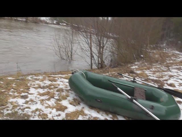 Речка Кусья - сплав после снегопада