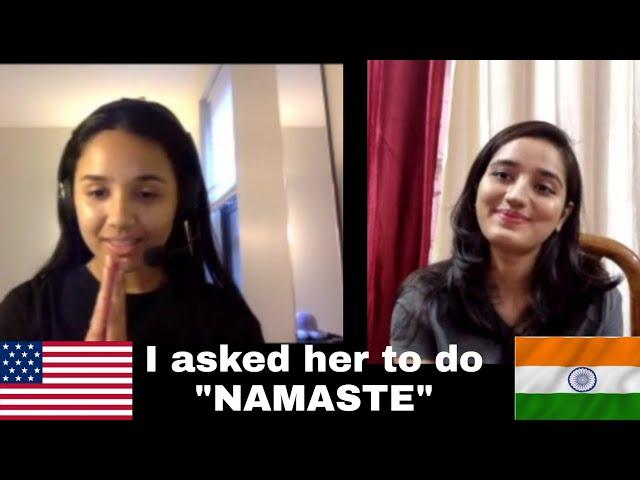 I Asked my Cambly English tutor from USA to do Namaste | India se related baatein | #BushraRazaKhan