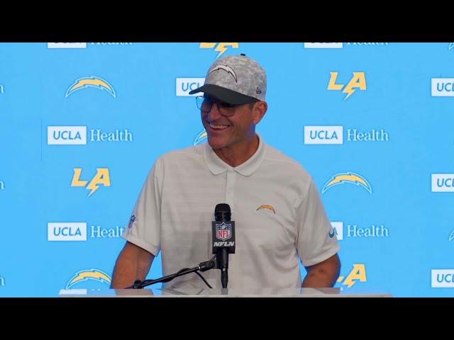 Jim Harbaugh Postgame Press Conference vs Titans | LA Chargers