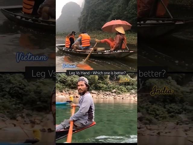 I think Leg pedal is better than hand! What do you think!? #shorts #ytshorts #boat #vietnam #dawki