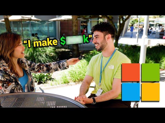 I asked Microsoft employees how much MONEY they make and how to get HIRED