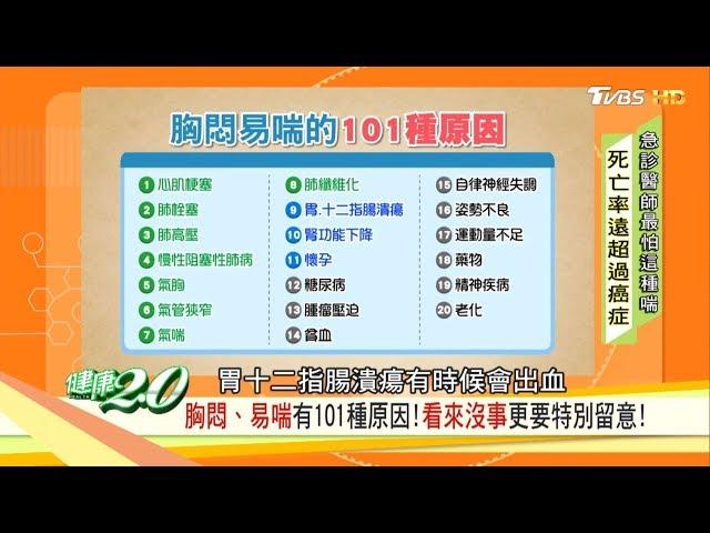 胸悶、易喘有101種原因！看來沒事更要特別留意！ 健康2.0