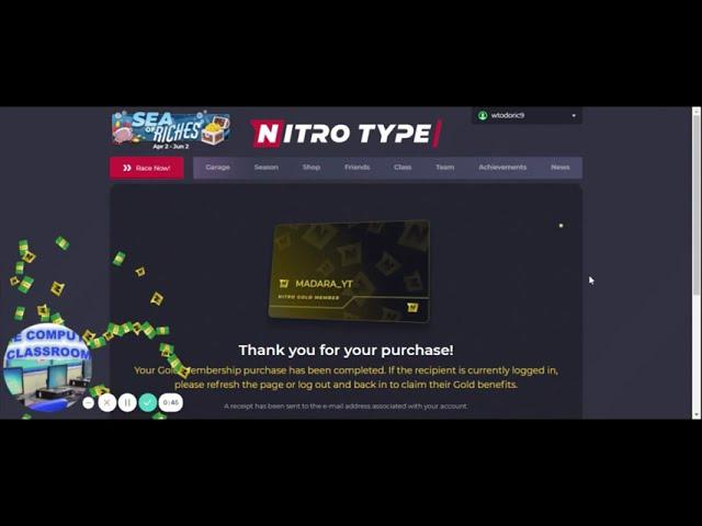 TCC21 Welcomes Team TCC23 on Nitro Type. Here's Gold Membership and Thank you!