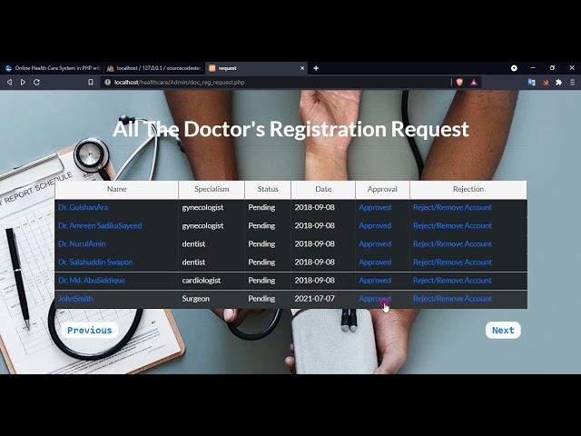 Online Health Care System in PHP DEMO