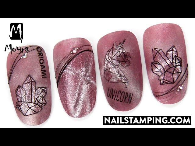 Fabulous stamping patterns on magnetic gel polish (nailstamping.com)