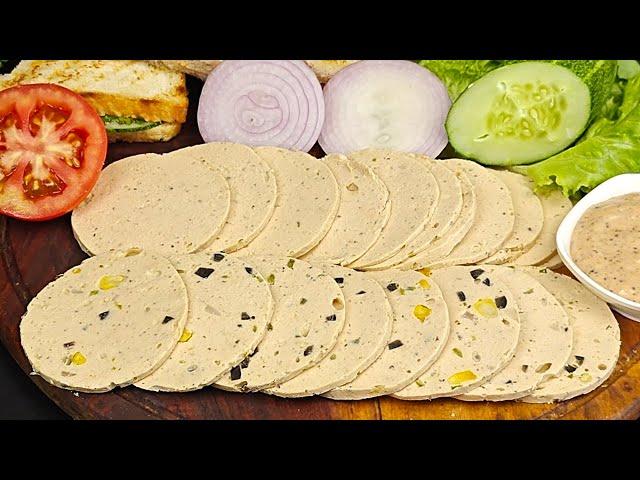 Homemade Chicken Salami Recipe | Chicken Salami Sandwich With Garlic Mayo