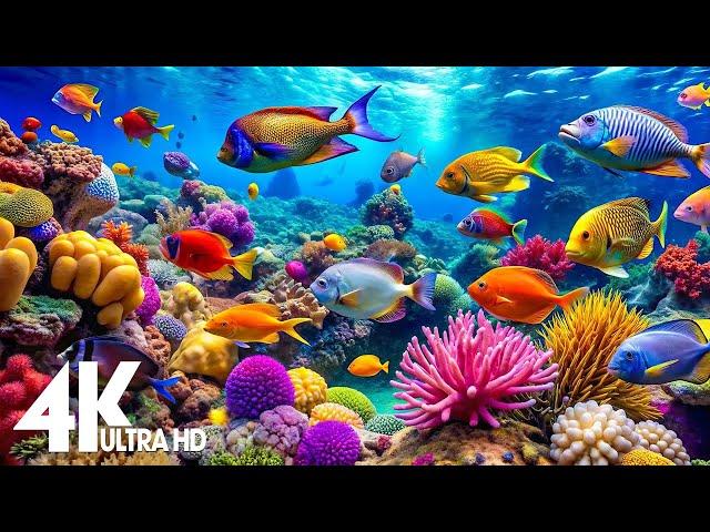 Aquarium 4K Ultra HD - Stunning Coral Reef Fish with Relaxing Meditation Music for Sleep